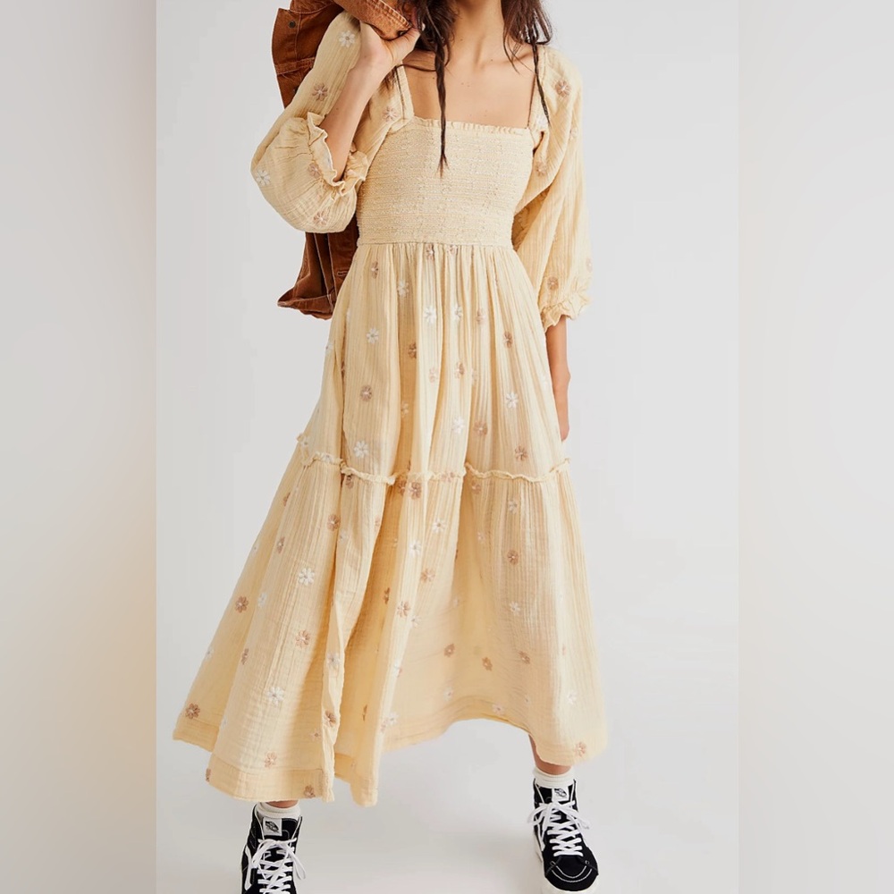free people dahlia maxi dress in pearl island